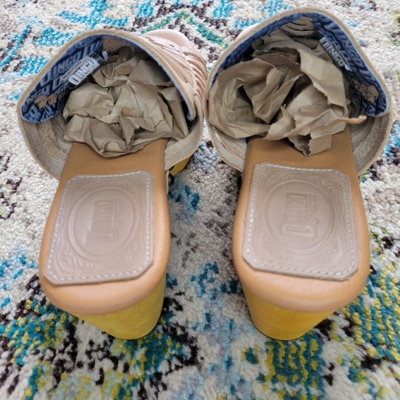 NWT Dingo 100% Leather Tan Woven Platform Women's Summer Heels, Size 9.5 - Picture 8 of 10